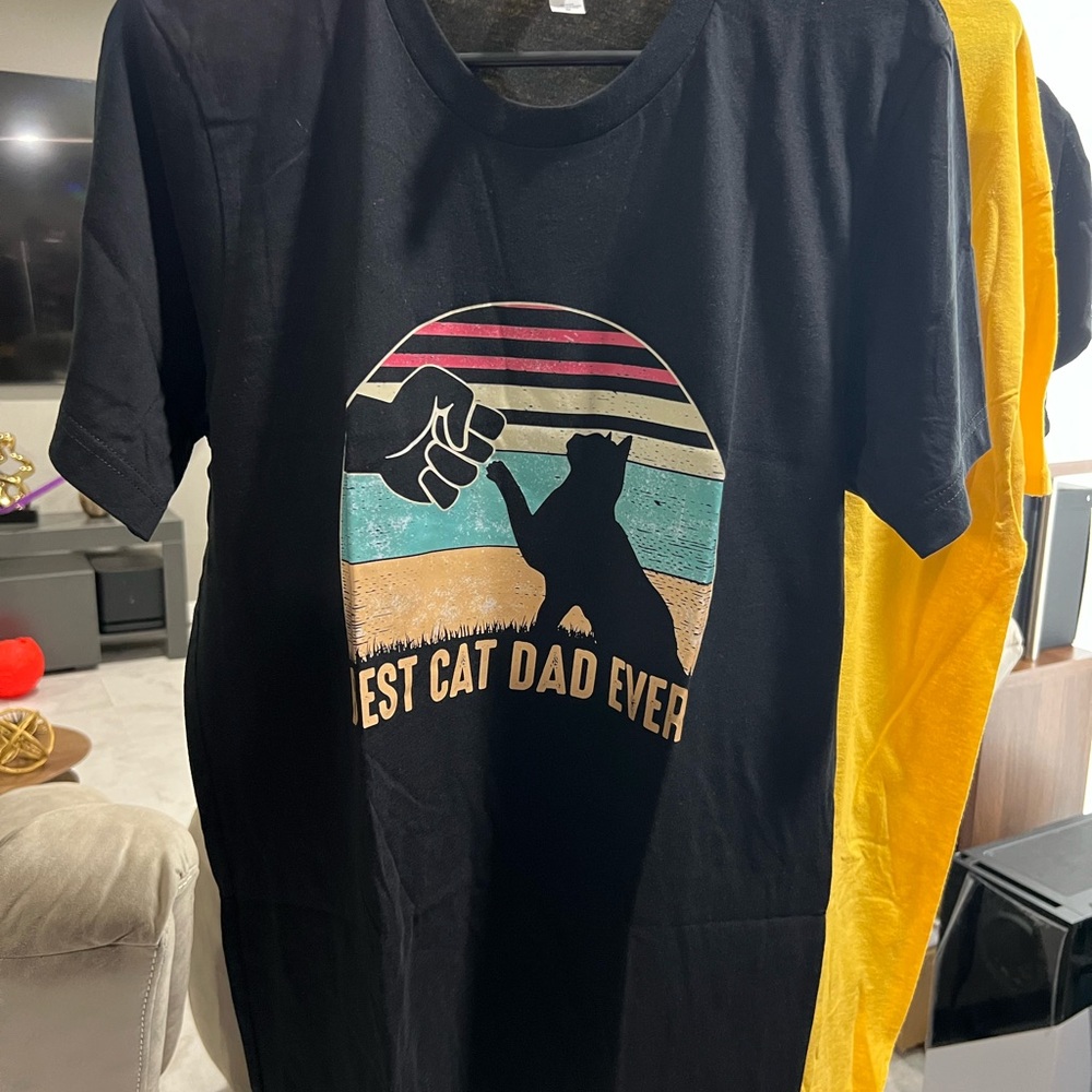 Best Cat Dad Ever Black T-Shirt